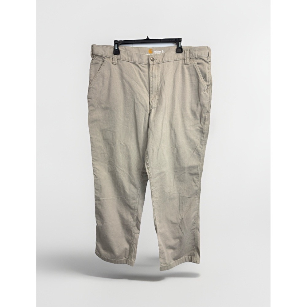 Carhartt Relaxed Fit Pants Mens 42X29.5 Rugged Canvas Work Utility Tan Carpenter